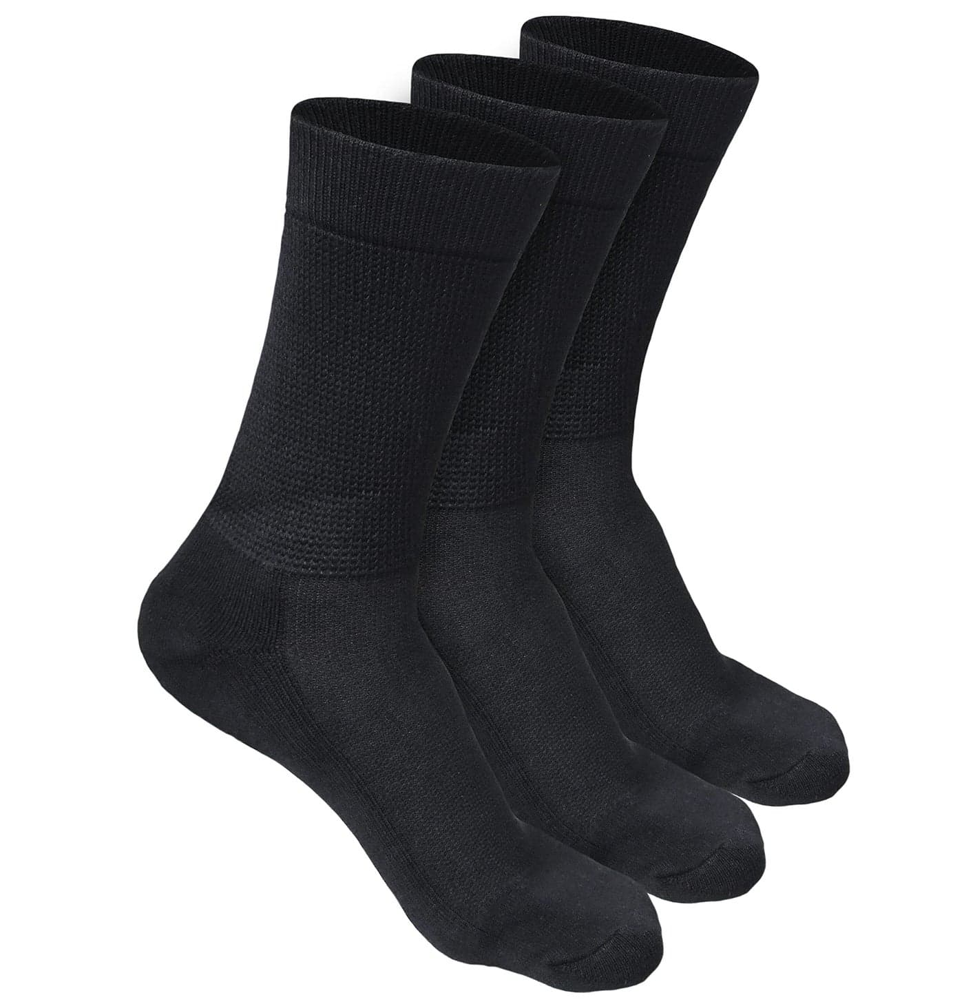 HEELIUM Bamboo Crew Socks For Men | Formal & Office Socks | Odour Free & Cushioned Base | 3X Softer Than Regular Socks, Black