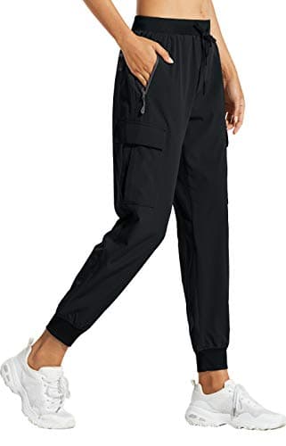 Libin Women's Cargo Joggers Lightweight Quick Dry Hiking Pants Athletic Lounge Casual Travel, Black S