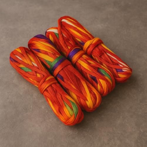 creative hub Vemlons Vemlons Pooja Kalawa Moli Sacred Thread,Shudh Dhaga Pack Of 4 Red&Yellow Raksha Sutra/Nada Chhadi/Thread Roll