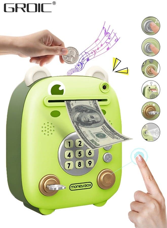 Frog Electronic Bank Toys, Mini ATM Toys, Safe Coin Banks Money Saving Toys with Personal Password & Fingerprint Unlocking & Music, Best Toy Gifts for Kids