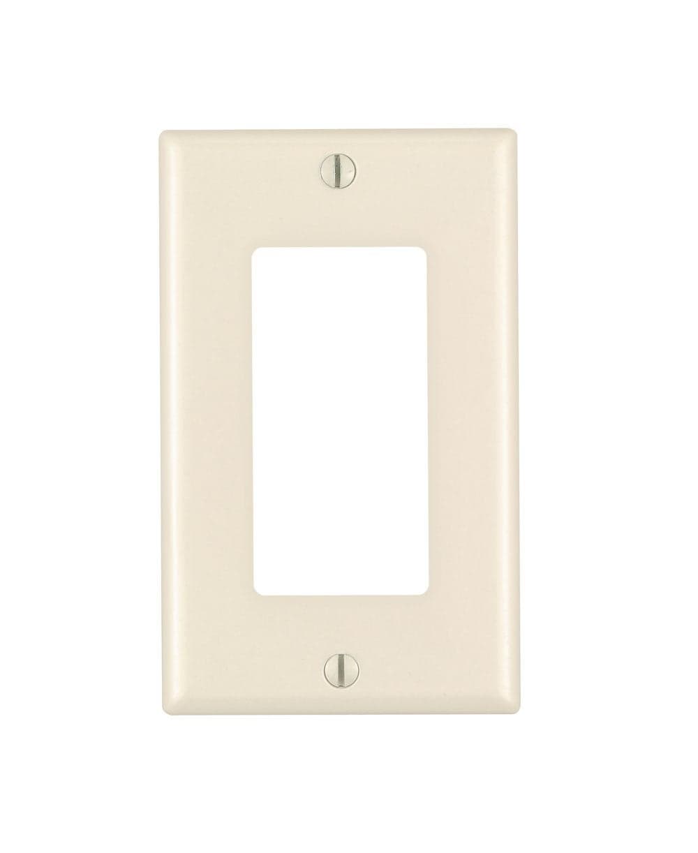 Leviton 1Gang DecoraGFCI Device Wallplate Standard Size Thermoset Device Mount 1 Pack 80401T Light Almond