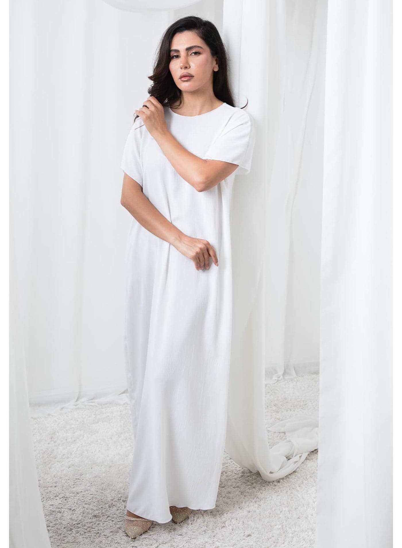 Off-White CEY Fabric Inner Slip Dress for Abaya