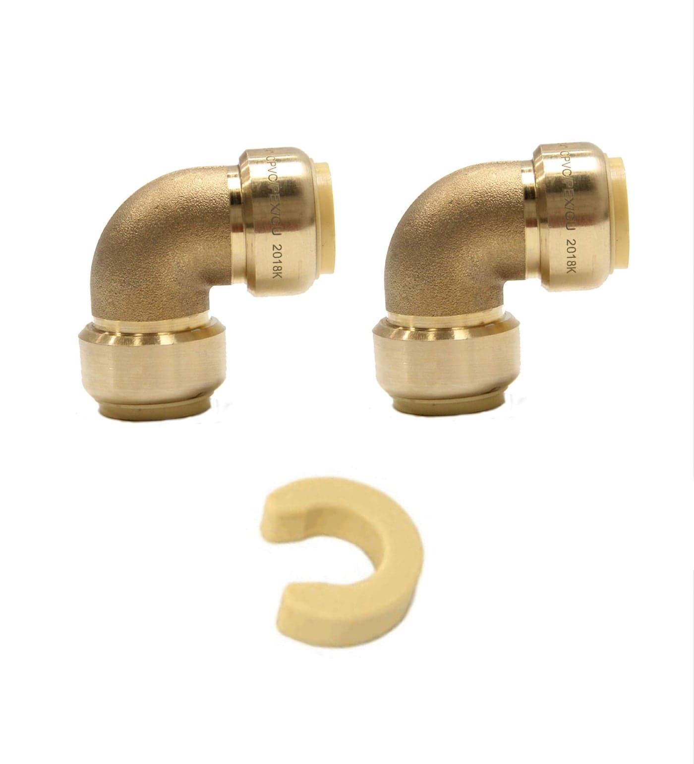 (Pack of 2) EFIELD 1/2 Inch Elbow Push-Fit Fitting to Connect Pex, Copper, CPVC,(PF042)