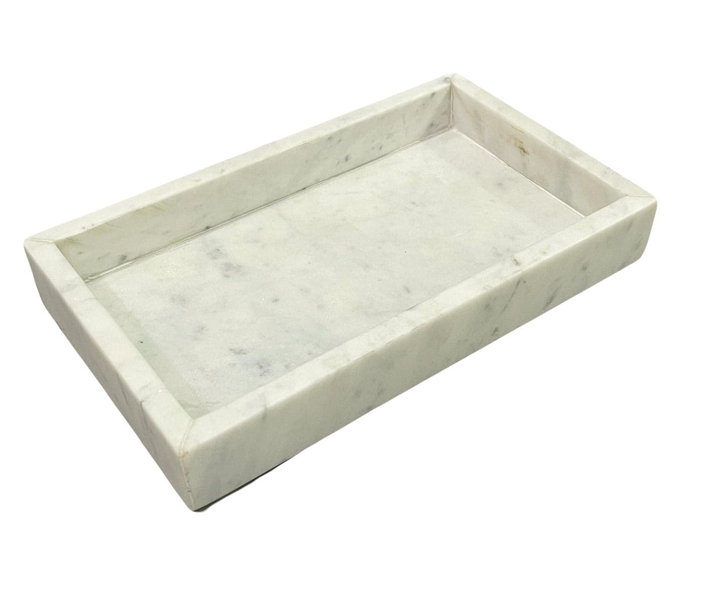 WIGANO Stone Bathroom Tray Organizer Elegant Vanity Serving Tray for Kitchen Countertop, Bathroom, Vanity Decorative Organizer Tray for Jewellery Or Perfume (10"X6")