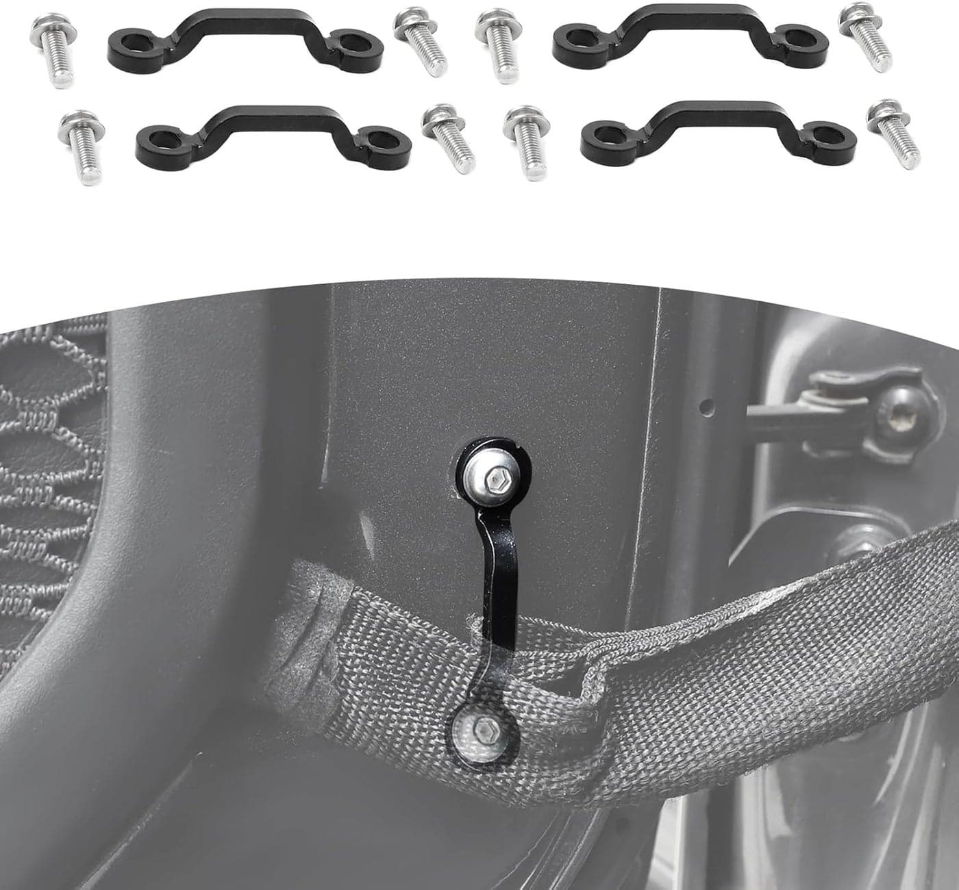RT-TCZ Door Limit Strap Footman Loop Bracket for Jeep Wrangler JK JL JT with Torx Screws - 4 PCS