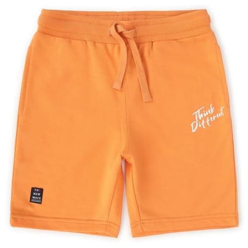 Alan Jones Clothing Boys Casual Bermuda Shorts | Placement Print | French Terry | Regular Fit | Drawstring Closure | Age 5–16 Years | Lounge & Casual Wear Yellow_5-6 Years