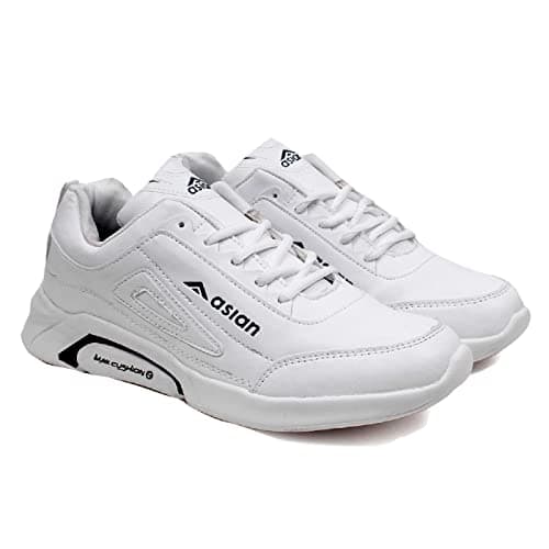 ASIAN Waterproof-05 Sports Shoes with Extra Cushion Lightweight Lace-Up Casual Sneaker Shoes for Men & Boys, White,UK 9