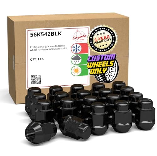 Wheel Accessories Parts 20 Pcs 1220 Thread Bulge Acorn 35mm 138 Long Lug Nuts Black 1316 21mm Hex Fits Ford Mustang Jeep CJ Wrangler Grand Cherokee