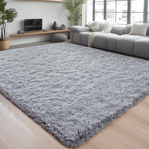 Chicrug Soft Area Rugs for Bedroom Living Room Plush Fluffy Rug 3x5 Feet, Shag Furry Area Rug Carpet Non Shedding for Nursery Children Kids Girls Room Home Decorative, Grey
