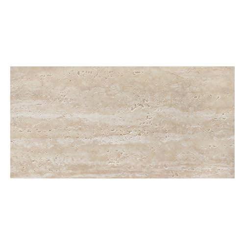 10-Sheet Beige Travertine Natural Clay Mosaic Tile, 12" x 24" Subway Flexible Stone MCM Modified Clay Material Wall Tiles for Home Decoration, Indoor & Outdoor, Covers 19 Sq. Ft.