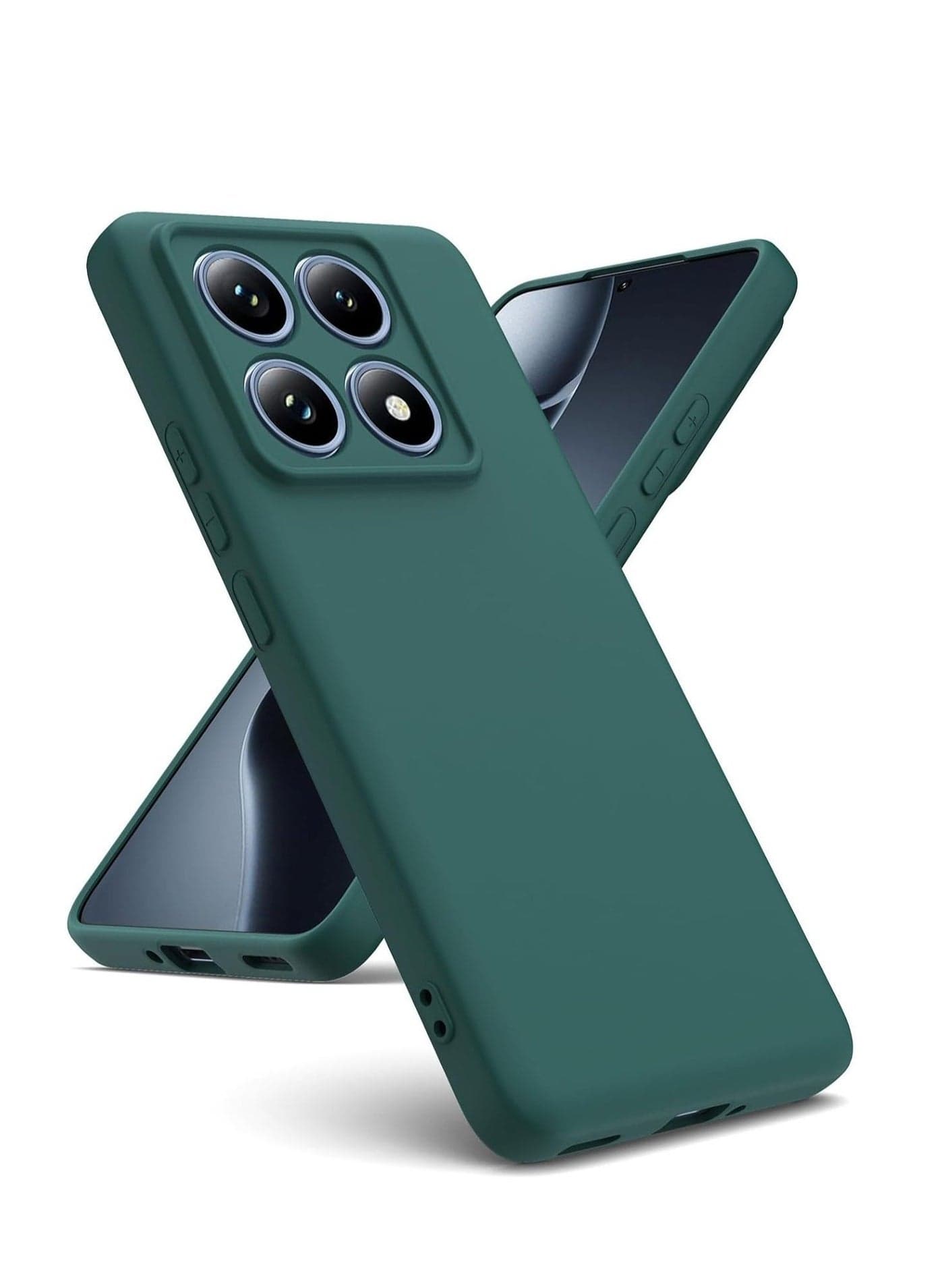 Xiaomi 14T Pro 5G Soft Silicone Case with Microfiber Interior, Shockproof Protection, and Enhanced Camera Guard in Stylish Green