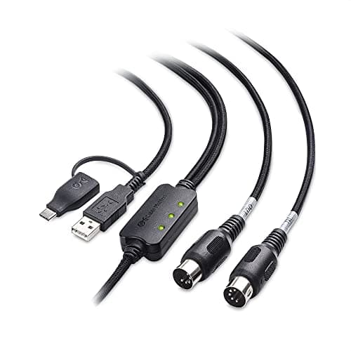 Cable Matters MIDI to USB Cable - 6.6ft / 2m, Plug & Play USBC/USB MIDI Cable for Keyboard, Synthesizer, Drum Machine, Control Surface and More, Does NOT Support SysEx