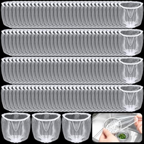 600 PCS Disposable Mesh Sink Strainer Bags Kitchen Sink Strainer Mesh Bags Anti Clogging Elastic Sink Strainer Filter Mesh Bag for Collecting Kitchen Food Leftover Garbage