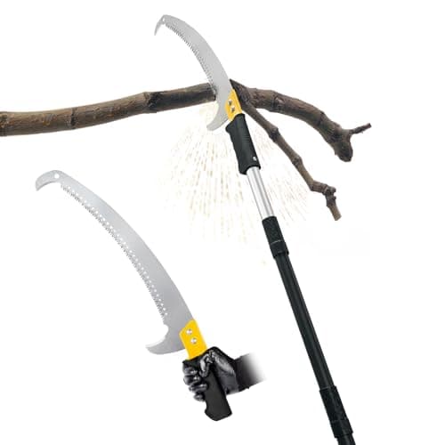 BlumeTrec 8.5FT Pole Saw with Adjustable Length for Tree Trimming, Lightweight Manual Pruning Saw with Mn Steel Blade, Long Extension Branch Cutter Pole Pruner for Yard, Garden, Patio and Forestry Use
