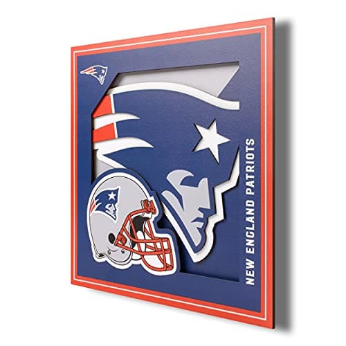 YouTheFan NFL New England Patriots 3D Logo Series Wall Art - 12x12