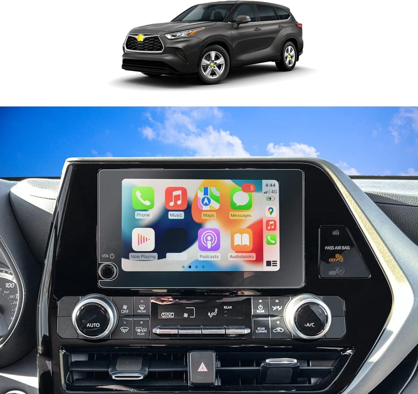 SKTU 2Pcs 2023-2025 Toyota Highlander/Highlander Hybrid 8 Inch Navigation HD Anti-Scratch Screen Protector