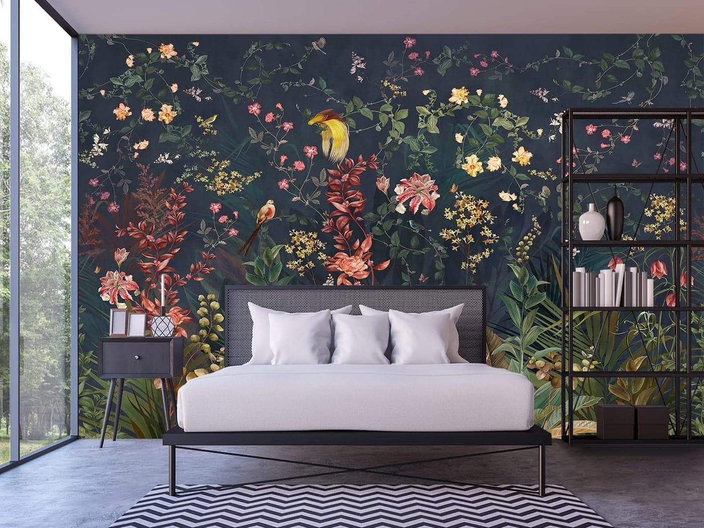CliouarIdyllic Flower Girl Room Wallpaper Mural Bedroom Living Room Decor 103 x 69Not SelfAdhesive