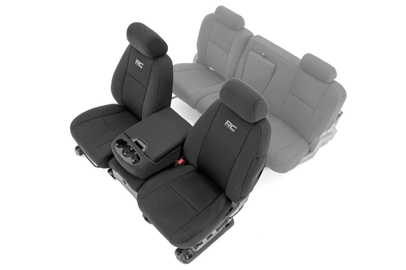 Rough Country Neoprene Front Seat Covers for Chevy Silverado GMC Sierra 15002500HD 20072013 Waterproof UV Resistant Foam Padded Front Seat Cover Set