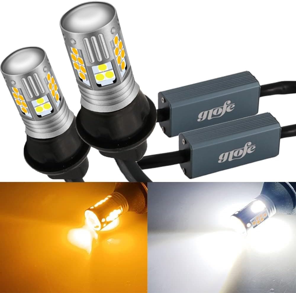 GLOFE 3157 4057 3057 4157 Dual Color Switchback DRL LED Turn Signal Light Bulbs