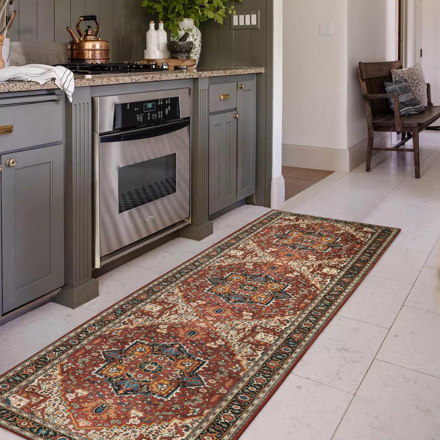Moynesa UltraThin Washable Runner Rug 2x7 Low Pile Kitchen Rug Runners for Hallways Boho NonSlip Low Pile Indoor Throw Carpet Runner for Living Room Bedroom Bathroom Floor Camper Brown