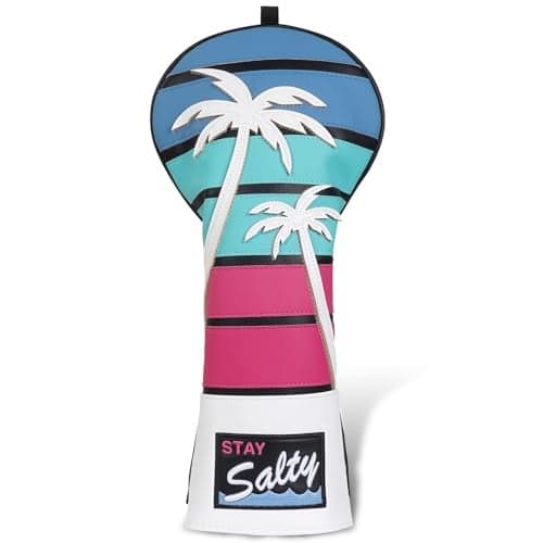 mytag Coconut Tree Golf Headcover Driver Headcover 3D Embroidery Tropical Theme Golf Driver Cover