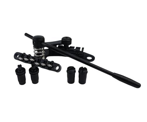 Guyker Guitar Bridge Stop Bar Tailpiece Tremolo TM85 and GM005 TuneOMatic Roller Saddle Bridge Combo Replacement Part Compatible with Les Paul LP SG 6 String Electric Guitars Black