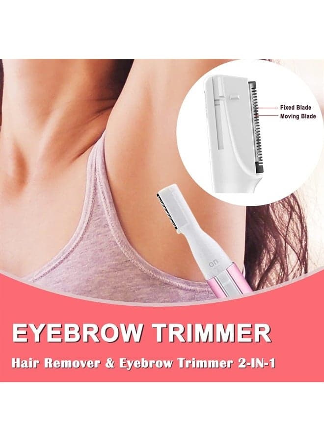 Electric Eyebrow Trimmer for Women, Facial Hair Razor Removal for Men, Mini Epilator for Bikini, Remover for Face, Chin, Peach Puzz, Lips, Body, Arms, Legs, Powered by Battery (not Included)
