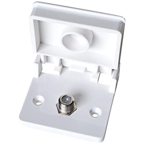 RV Designer T111, Weatherproof TV Jack, White