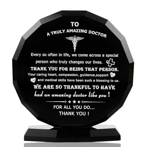 Doctor Appreciation Gifts for Women Men Crystal Plaque Decor Thank You Doctors Gift for Doctor's Day Best Appreciate Grateful Dr. Present for Birthday Christmas Retirement for Famale Male Desk Keepsakes
