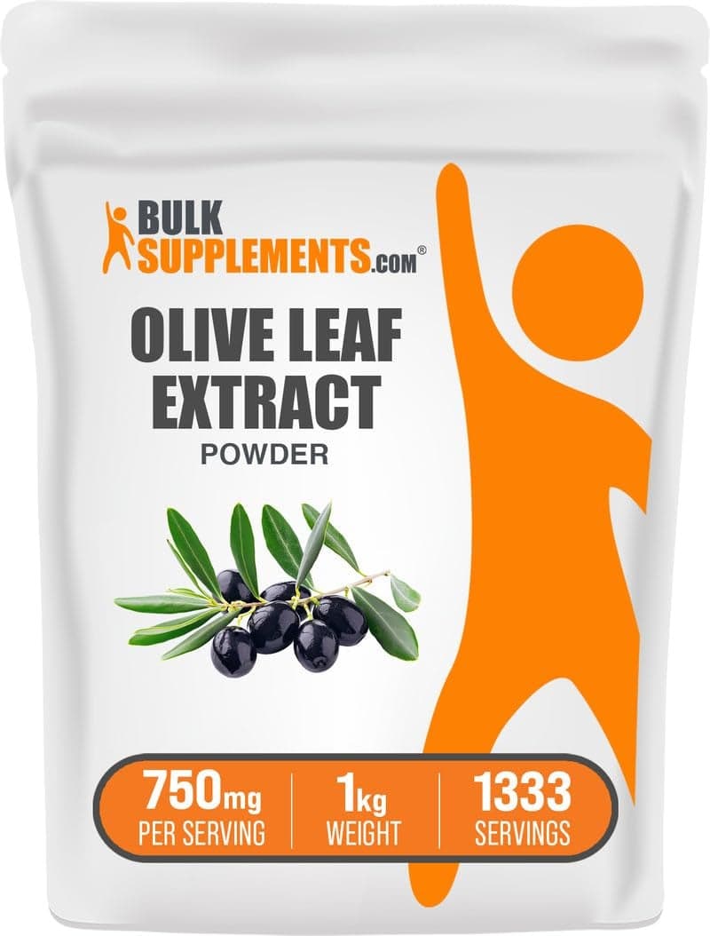 BulkSupplementscom Olive Leaf Extract Powder Herbal Supplement Antioxidant Source Olive Leaf Powder Gluten Free 750mg per Serving 1kg 22 lbs Pack of 1