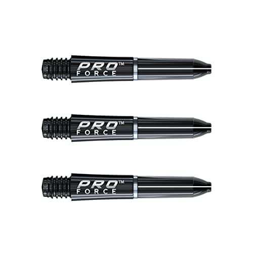 WINMAU Pro-Force Extra Short Dart Shafts - Black Nylon Ring Grip Stems with Flight Lock System, 27 mm Replacement Shafts, 3 Pack