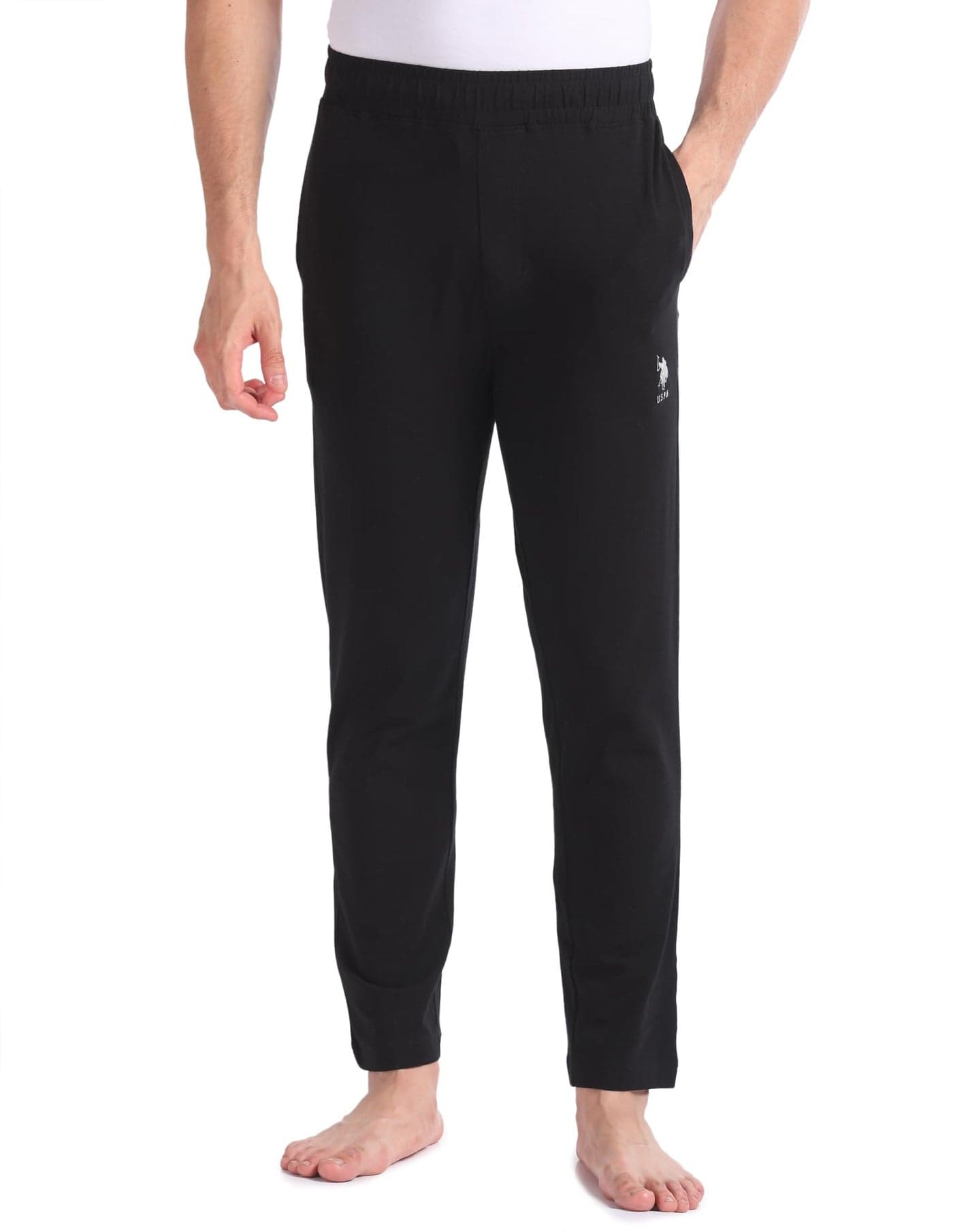 U.S. POLO ASSN. Men's High Rise Cotton Stretch OELP1 Lounge Track Pants - Pack of 1 (Black XL