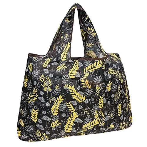 allydrew Large Foldable Tote Nylon Reusable Grocery Bag, Wheat