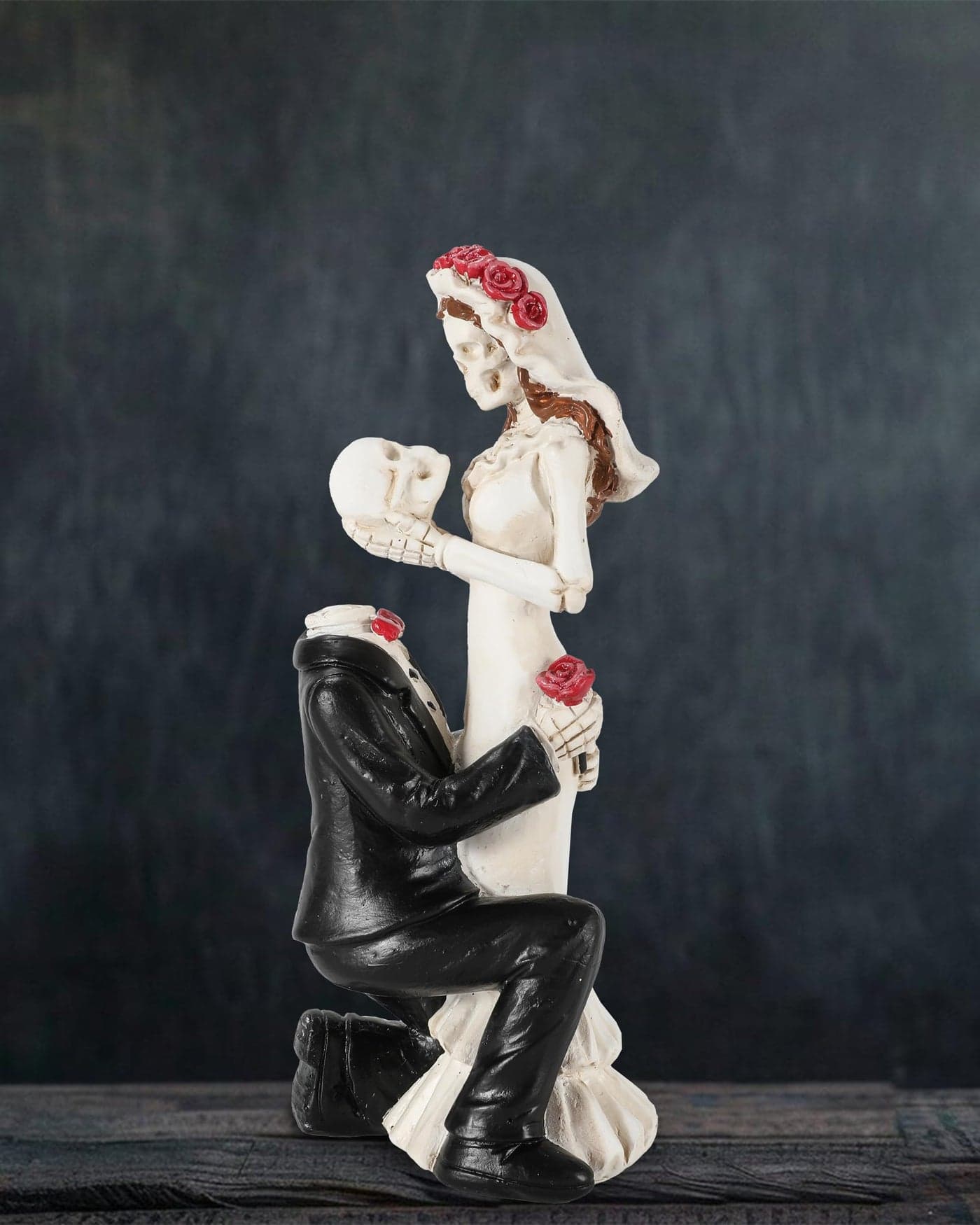 GoGnome Skeleton Bride and Groom 64 Dia De Los Muertos Figurines Day of The Dead Decorations Till Death Do US Part Decor Halloween Gothic Wedding Cake Topper Decor Skeleton Couple