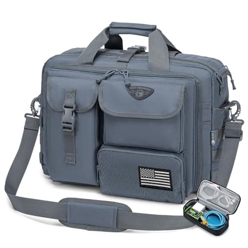 Stypos Tactical Messenger Bag, 14 Inch Tactical Briefcase for Man Military Laptop Bag Messenger Shoulder Bag Flight Bags for Pilots Khaki