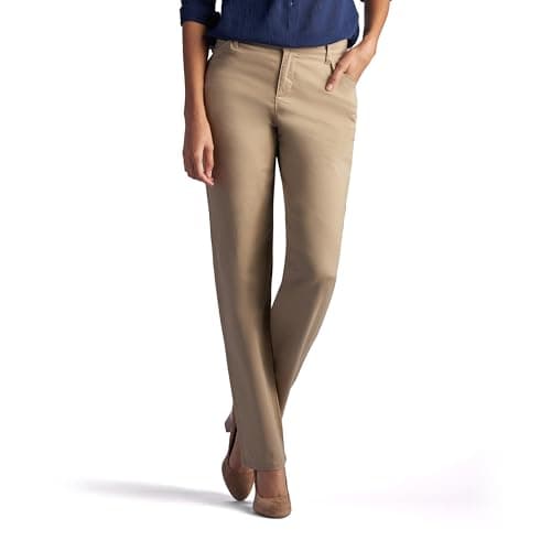 Lee Women's Relaxed Fit All Day Straight Leg Pant Flax 6 Short