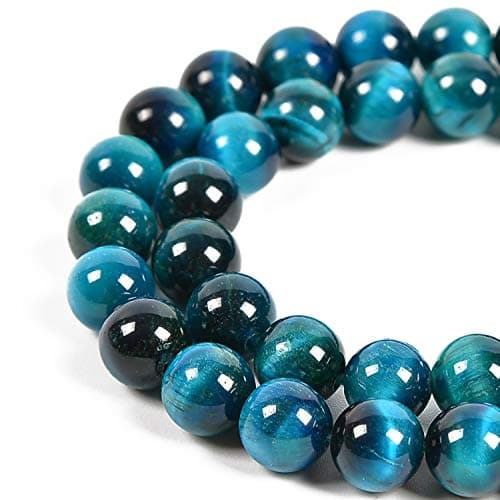 Nancybeads 36pcs 10mm Natural Aquamarine Tigers Eye Gemstone Round Spacer Loose Stone Beads for Jewelry Making 155 1 Strand Aquamarine Tigers Eye 10mm 36Beads
