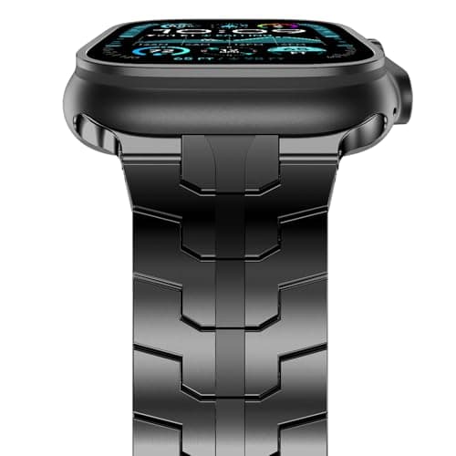 NewWays Grade 2 Titanium Band for Apple Watch Band ULTRA 3 ULTRA 21 49mm Series11 10 46mm 45mm 44mm Premium Business Metal Strap for men Black