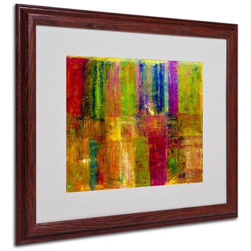 Trademark Fine Art Michelle Calkins Color Abstract Framed Matted Canvas Art, 16 by 20-Inch