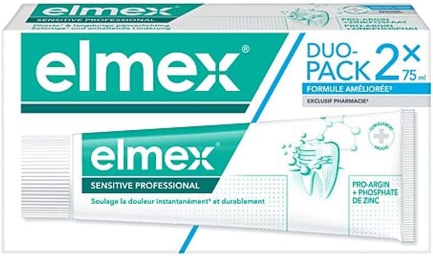 ELMEX Sensitive Adult Toothpaste 2 x 75ml Unflavoured Paste