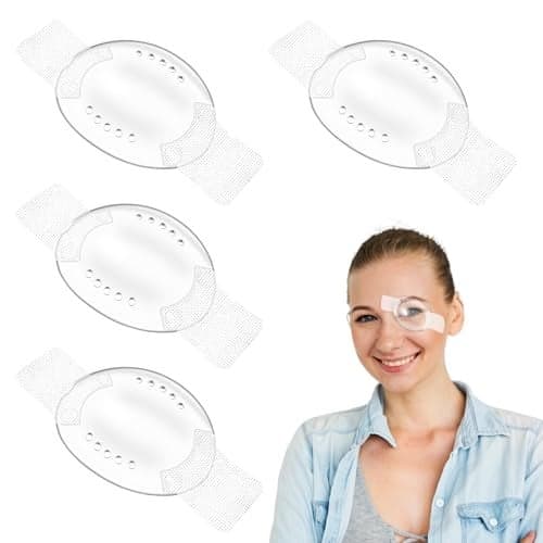 Dimeho Eye Shield After Cataract Surgery 4 Pcs Plastic Medical Eye Patch Clear Eye Shield with Ventilation Holes Breathable Eye Shields After Lasik Eye Protection for Adult