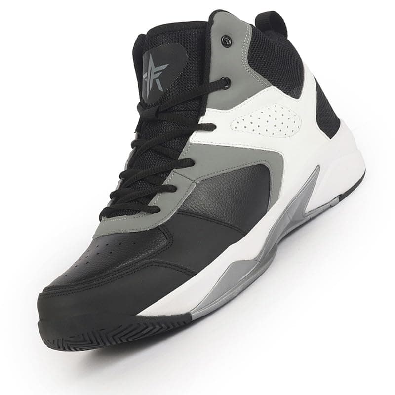 FAUSTO FST FJMMC-18001 GREY-41 Men Grey High Top Colorblocked Chunky Classic Lace Up Sneakers|Breathable Basketball Shoes with Memory Cushion|Anti Skid Comfort Grip Sole (7 UK)