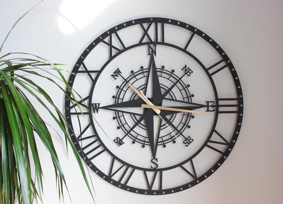 AVVIC MART Stylish Metal Analog Wall Clock for Living Room, Bedroom, Office, Kitchen, Home and Hall | Antique Fancy Big Size Modern Wall Watch for Home Decor (DA-134, 50CM)