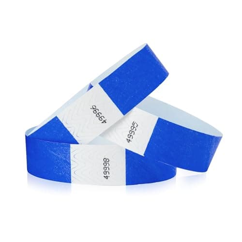 100 WristCo Marine Blue Tyvek Wristbands for Events - Comfortable Tear Resistant Paper Bracelets ID Wrist Bands for Concerts Festivals Admission Party Identification