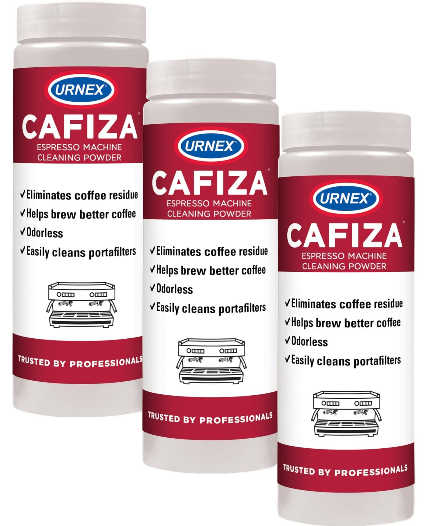 Urnex Cafiza Professional Espresso Machine Cleaning Powder 566 Grams - 3 Pack