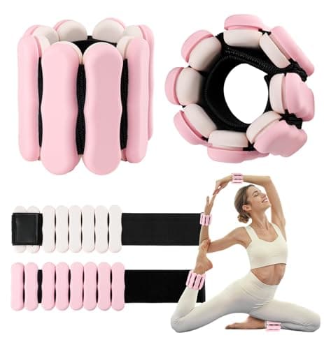 Wrist Weights for Women Men Adjustable Ankle Weights 2lb*2 Arm & Leg Weight Weighted Wristbands Wrist Bangles for Strength Training Walking Swimming Exercises Yoga Physical Therapy Pink