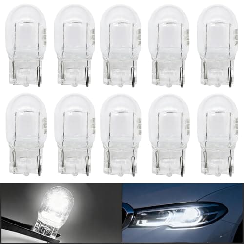 KoiLuvGo 10 PCS Automotive Brake Light Bulbs T20 7440A WY21W Turn Signal Bulb Daytime Running Light Monofilament Side Marker Lights 7440 Taillight Bulb Replacement for Cars Trucks SUVs White