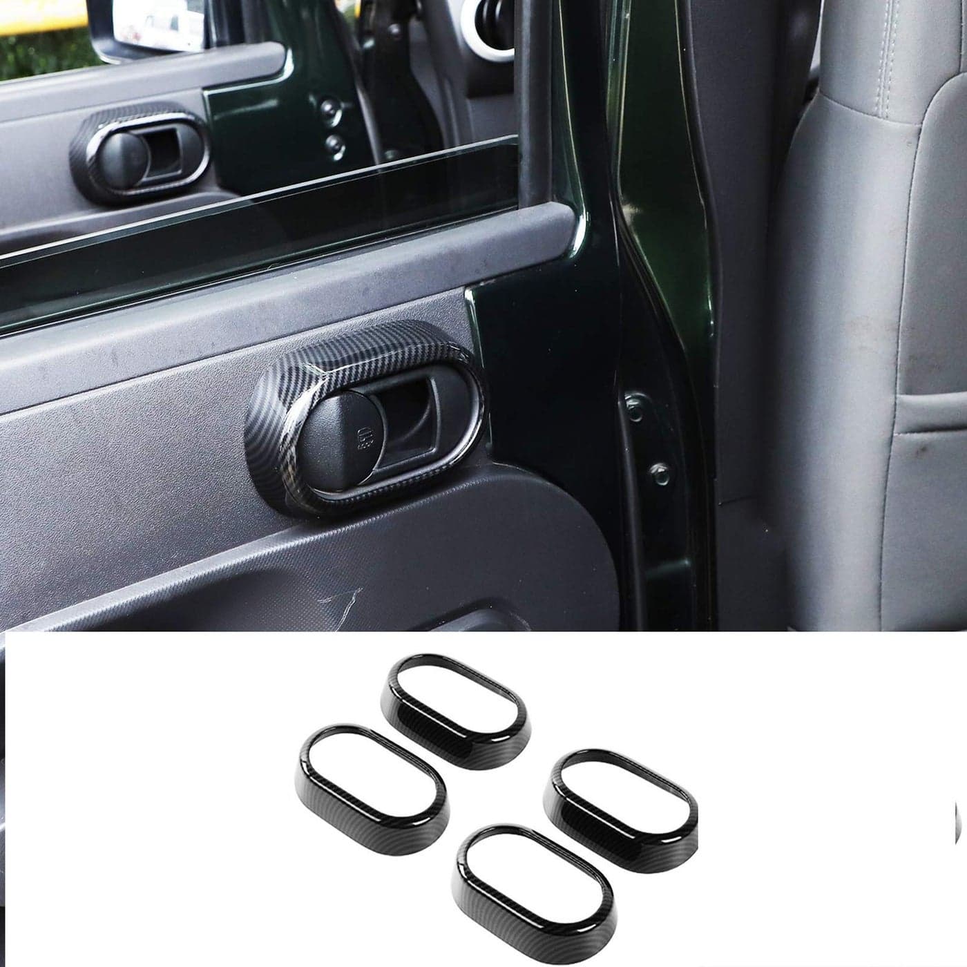 JeCar Interior Door Handle Cover Trim for 20072010 Jeep Wrangler JK Unlimited 4 Door Carbon Fiber Interior Accessories4pcs
