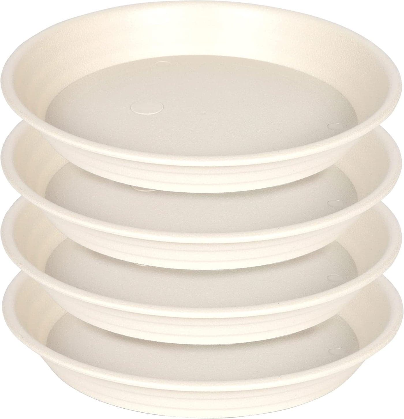 6 Pack of 10 Inch Plant Saucer, Plastic Plant Trays for Pots, Plant Saucers for Indoors Round, Planter Tray for Planter 8"/9"/10" (Grayish White)