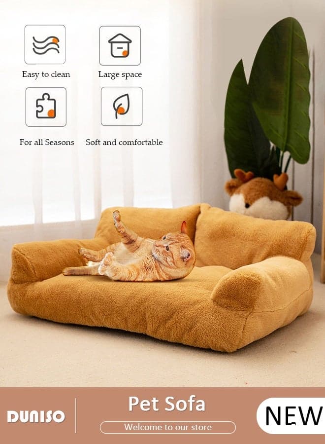Fluffy Kennel Dog Bed, Pet Sofa Bed, Pet Couch Bed, Dog Bed Crate Pad, dog bed for Pet Dogs, Pet Couch Bed with Non-Slip Bottom, Durable Dog Bed Kennel, Rectangle Dog Bed for Large Medium Small Dogs